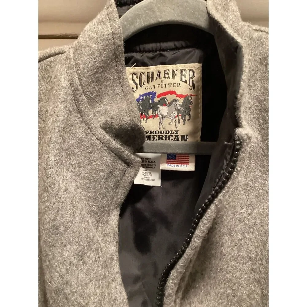 NWT Schaefer American Made 100% Wool Riding Vest Grey Medium  Western/Ranch Wear - Picture 9 of 10